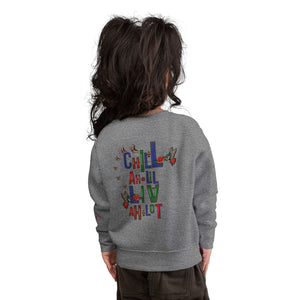 Toddler Sweatshirt — Colorful Floral Name Crewneck (Custom Kavi)