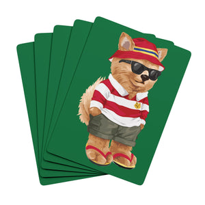 Kavi Green Poker Playing Cards — Novelty Deck with Stylish Canine Illustration