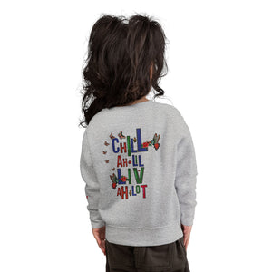 Toddler Sweatshirt — Colorful Floral Name Crewneck (Custom Kavi)