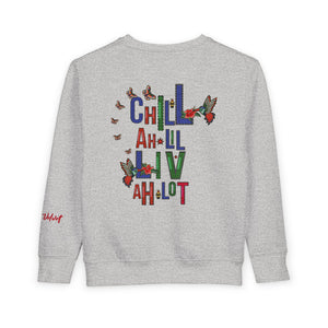 Toddler Sweatshirt — Colorful Floral Name Crewneck (Custom Kavi)