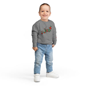 Toddler Sweatshirt — Colorful Floral Name Crewneck (Custom Kavi)