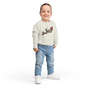 Toddler Sweatshirt — Colorful Floral Name Crewneck (Custom Kavi)