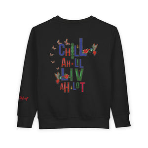 Toddler Sweatshirt — Colorful Floral Name Crewneck (Custom Kavi)