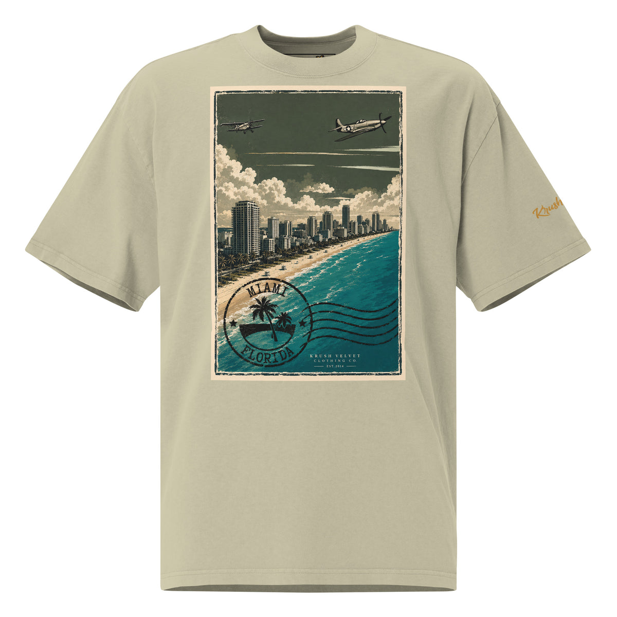 Krush Velvet KV-014 Oversized Postmarked Miami Story Tee
