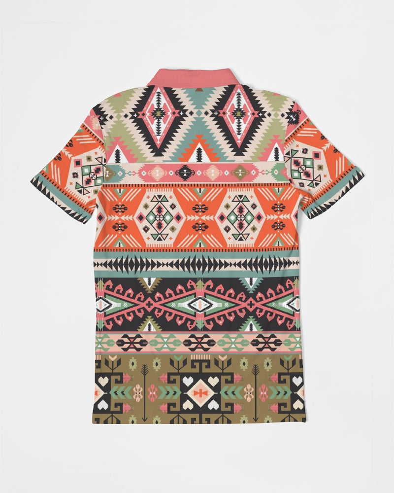 Pink Aztec Men's Slim Fit Short Sleeve Polo