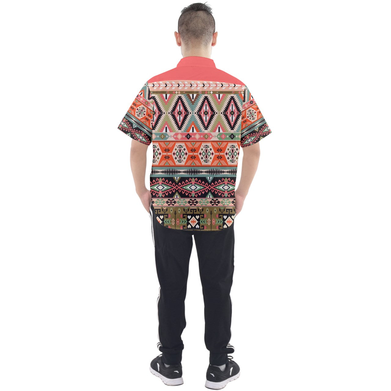 Pink Aztec Men's Short Sleeve Shirt