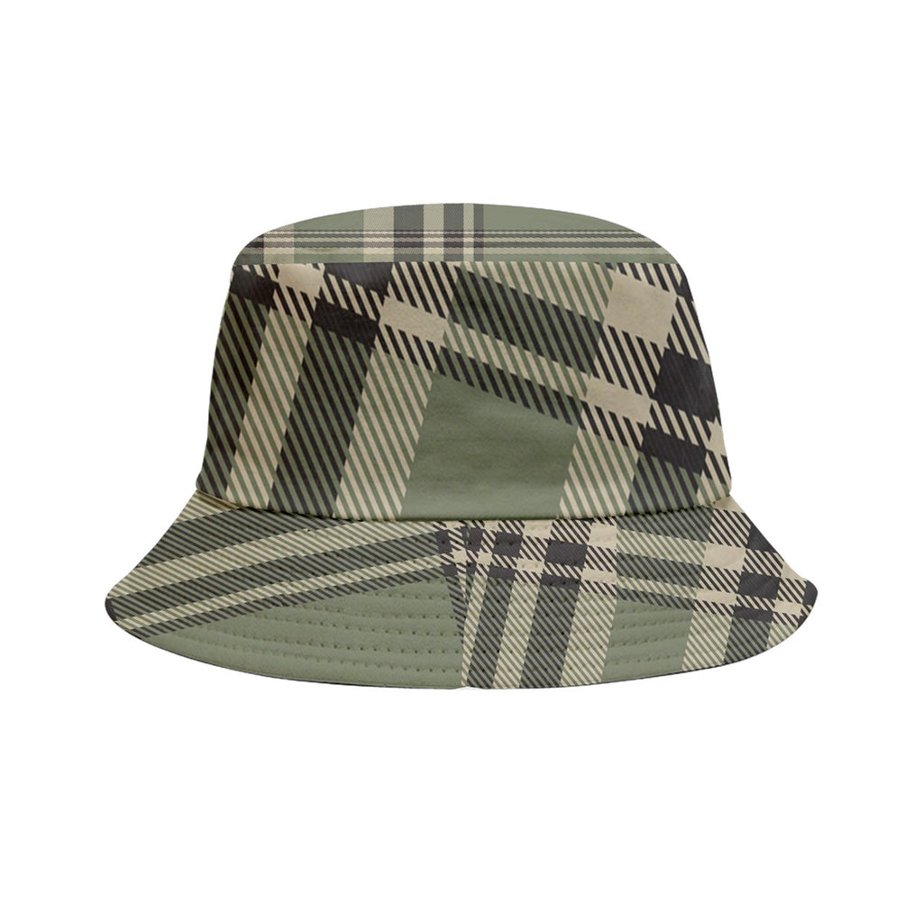 Military Green Plaid Inside Out Bucket Hat