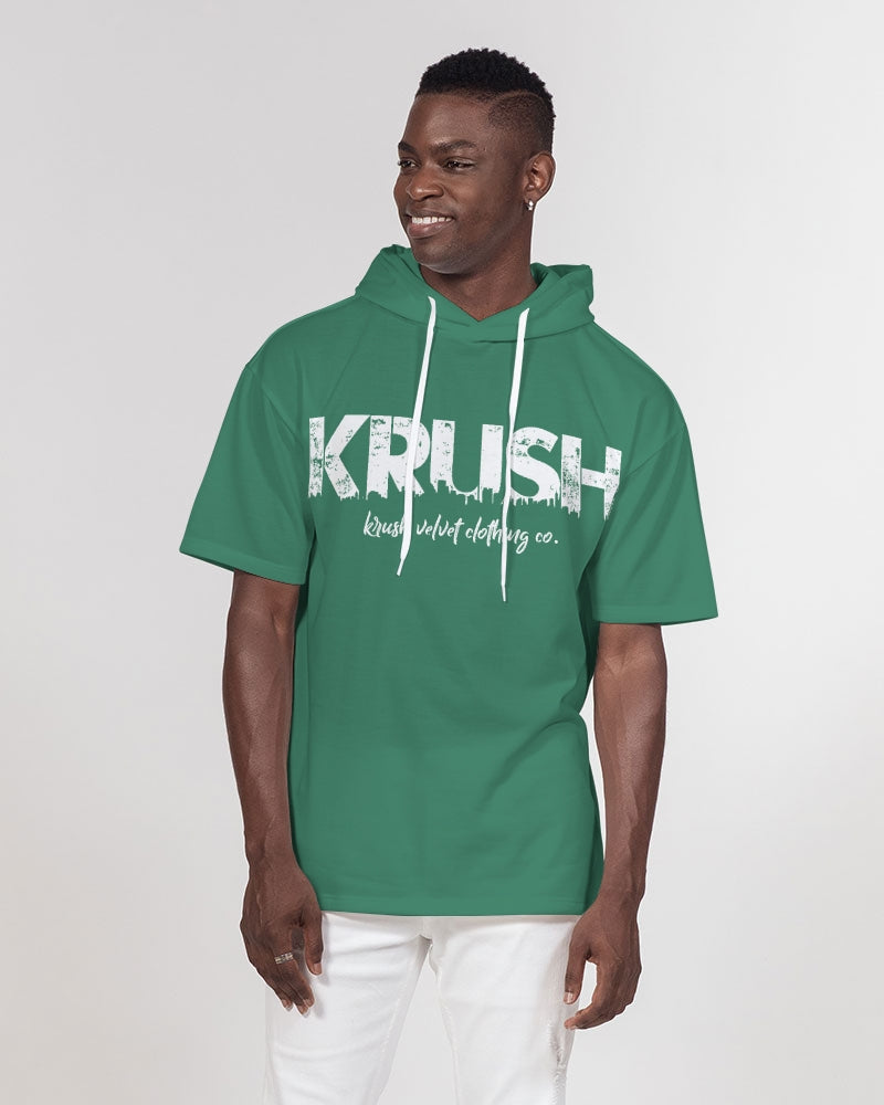 Summer Dark Green Men's Premium Heavyweight Short Sleeve Hoodie