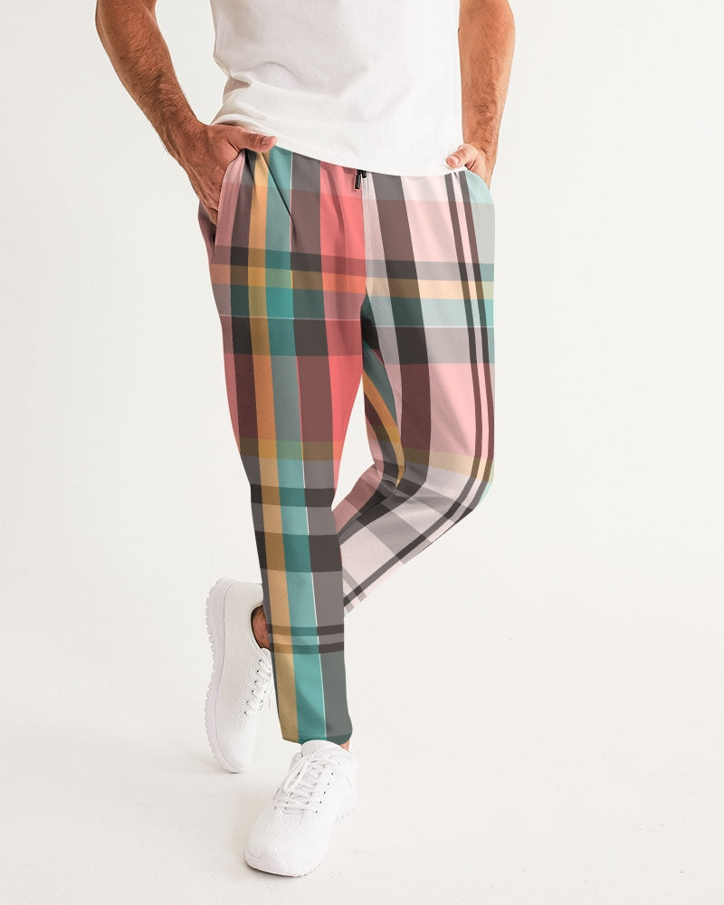 Pink Plaid Unisex Joggers