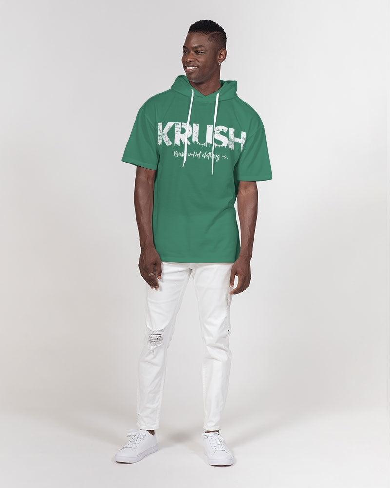 Summer Dark Green Men's Premium Heavyweight Short Sleeve Hoodie