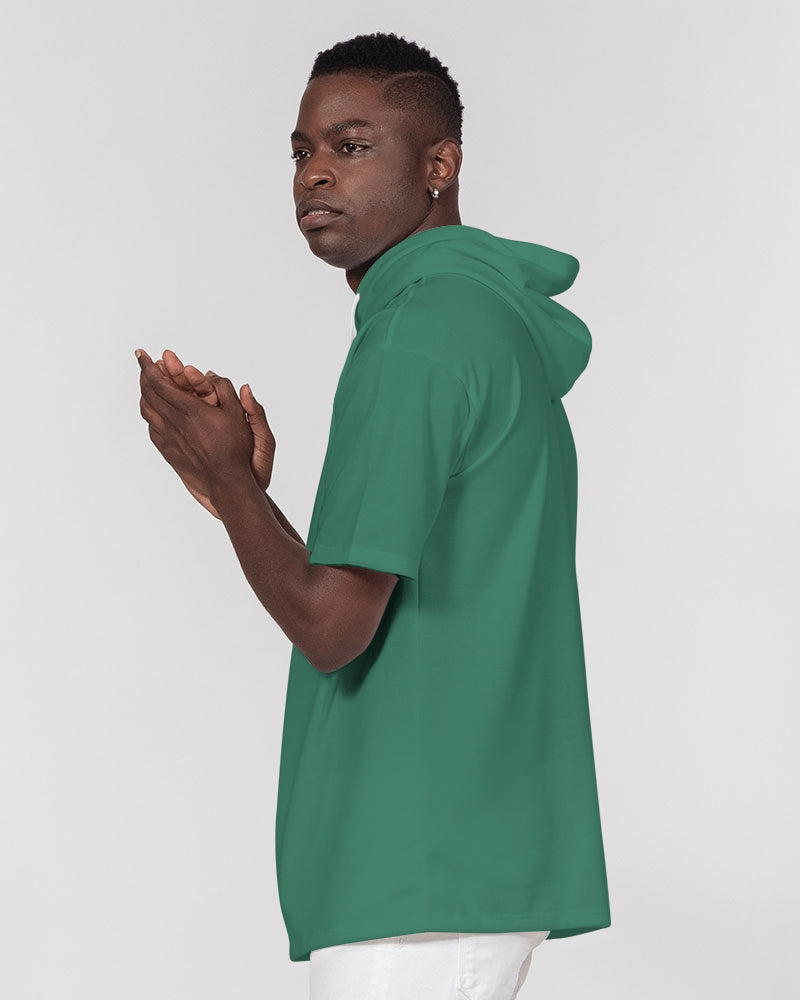 Summer Dark Green Men's Premium Heavyweight Short Sleeve Hoodie