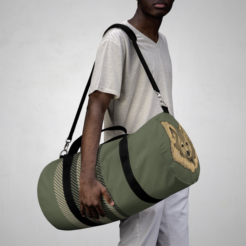 Military Green Pom Head Duffle Bag
