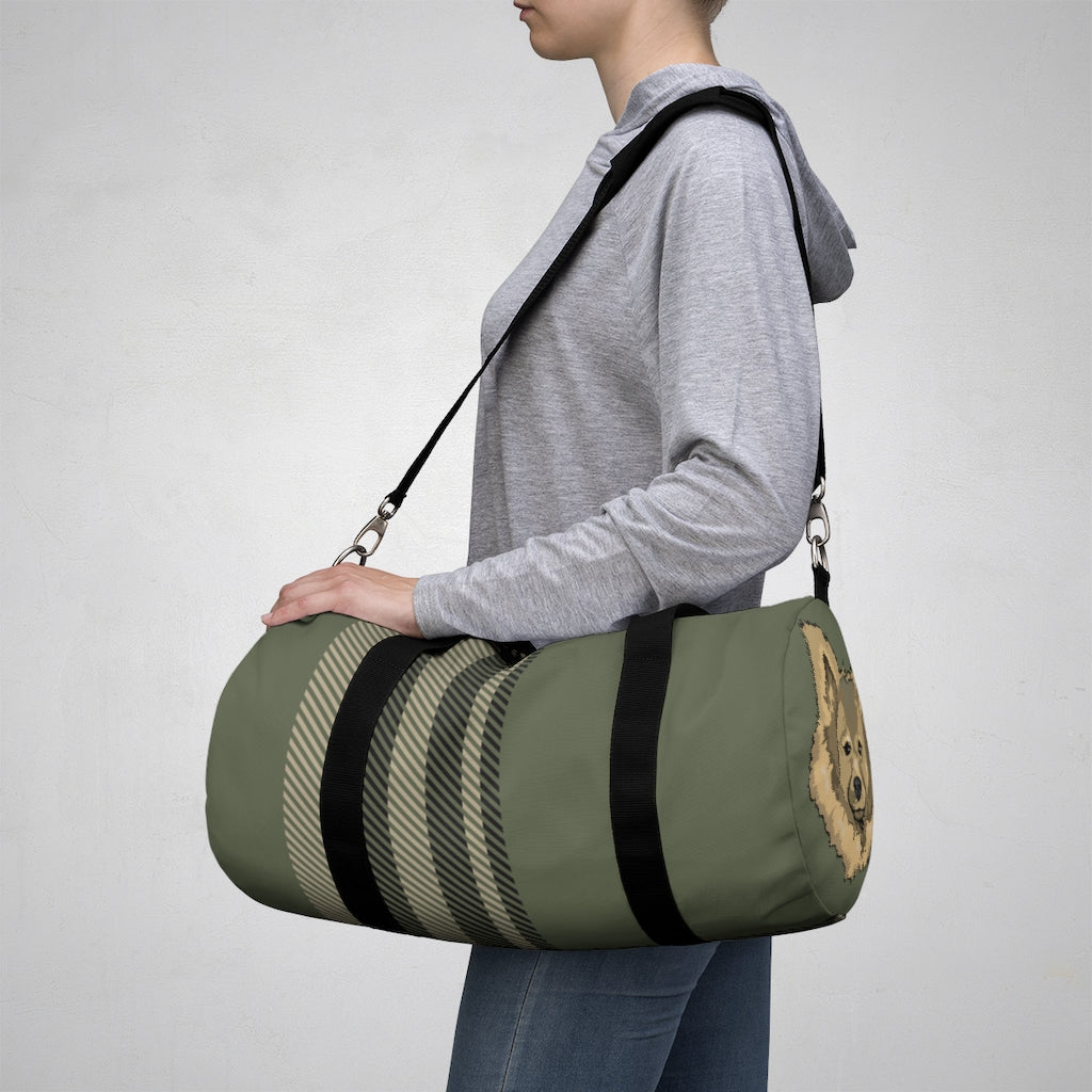 Military Green Pom Head Duffle Bag