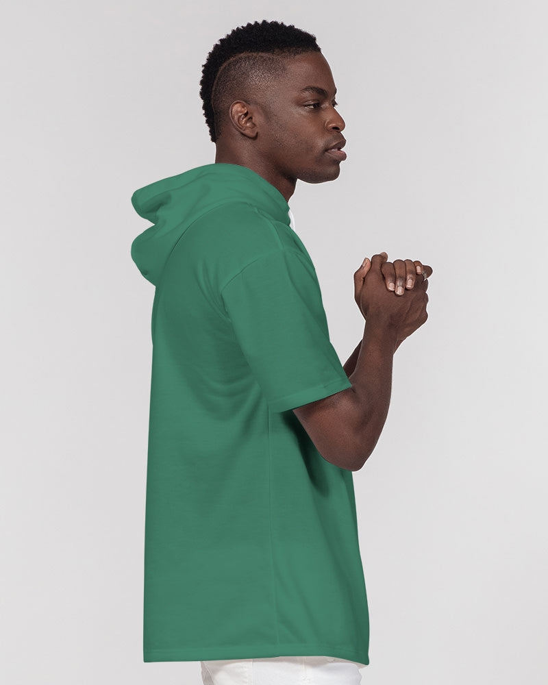 Summer Dark Green Men's Premium Heavyweight Short Sleeve Hoodie