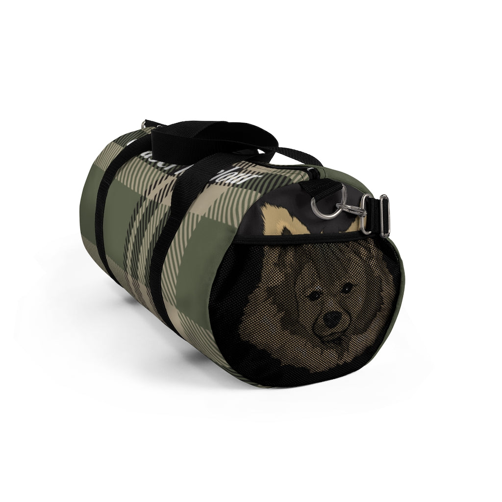 Military Green Pom Head Duffle Bag