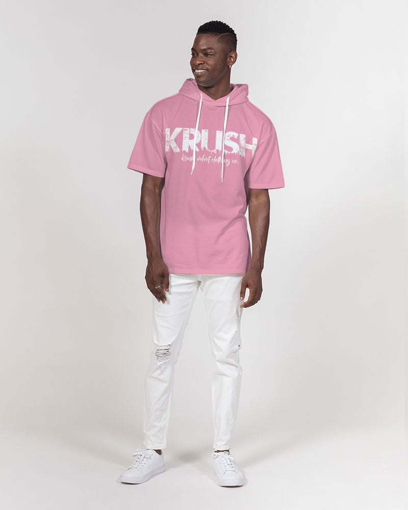 Summer Pale Pink Men's Premium Heavyweight Short Sleeve Hoodie