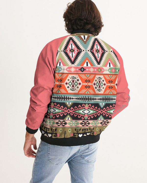 Pink Aztec Men s Bomber Jacket Krush Velvet