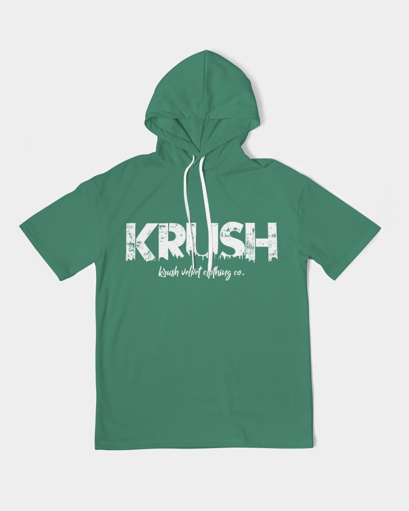 Summer Dark Green Men's Premium Heavyweight Short Sleeve Hoodie